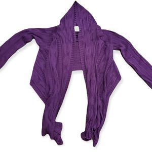Purple Open Shawl Cardigan